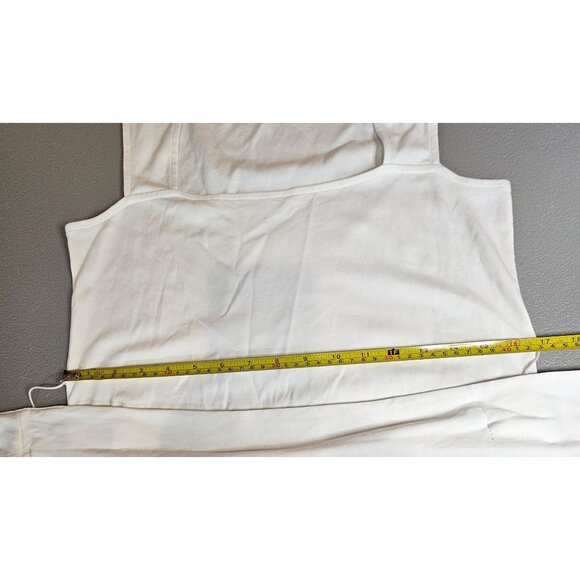 Vince Womens S Sleeveless Midi Faux-wrap Dress In‎ Optic White Pima Cotton - Picture 10 of 16